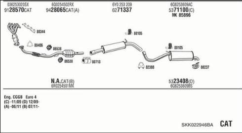 Walker SKK022946BA - Система выпуска ОГ autosila-amz.com