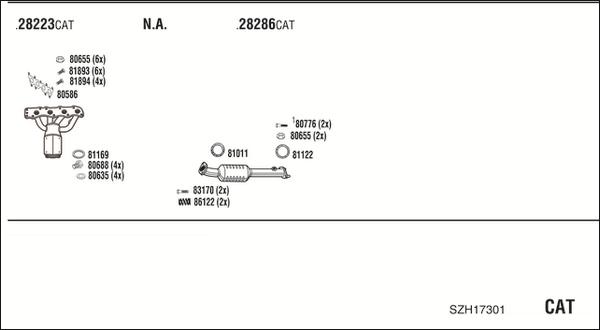 Walker SZH17301 - Система выпуска ОГ autosila-amz.com