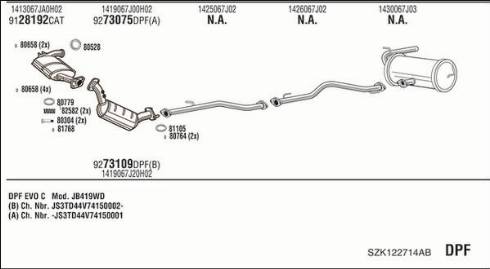 Walker SZK122714AB - Система выпуска ОГ autosila-amz.com