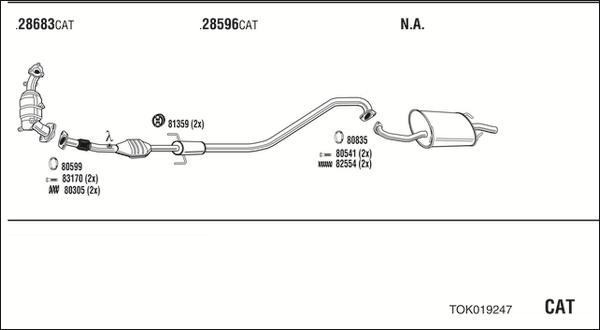 Walker TOK019247 - Система выпуска ОГ autosila-amz.com