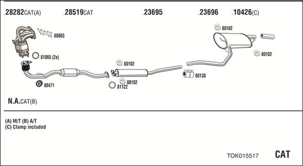 Walker TOK015517 - Система выпуска ОГ autosila-amz.com