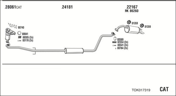 Walker TOK017319 - Система выпуска ОГ autosila-amz.com