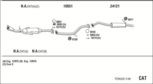 Walker TOK031149 - Система выпуска ОГ autosila-amz.com