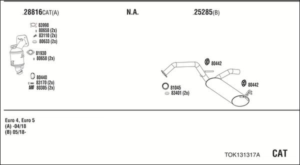 Walker TOK131317A - Система выпуска ОГ autosila-amz.com