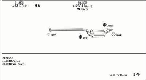 Walker VOK055098A - Система выпуска ОГ autosila-amz.com