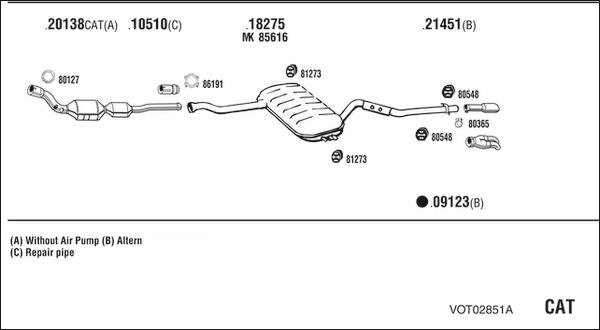 Walker VOT02851A - Система выпуска ОГ autosila-amz.com