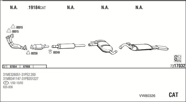 Walker VW80326 - Система выпуска ОГ autosila-amz.com