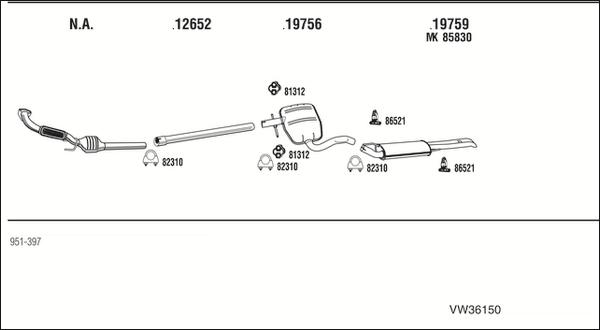 Walker VW36150 - Система выпуска ОГ autosila-amz.com