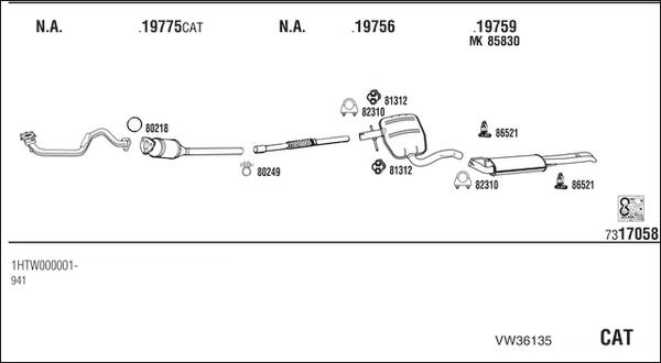 Walker VW36135 - Система выпуска ОГ autosila-amz.com