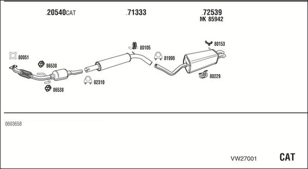 Walker VW27001 - Система выпуска ОГ autosila-amz.com