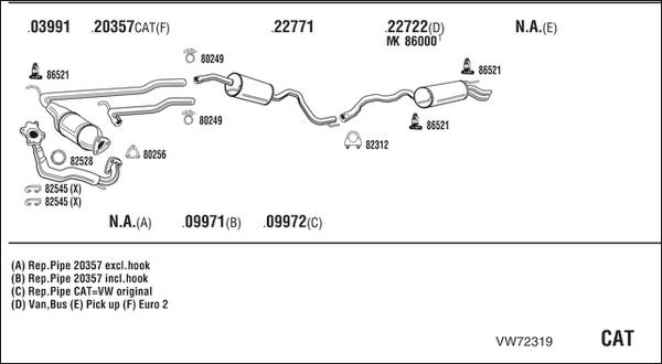 Walker VW72319 - Система выпуска ОГ autosila-amz.com