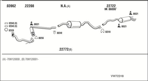 Walker VW72318 - Система выпуска ОГ autosila-amz.com