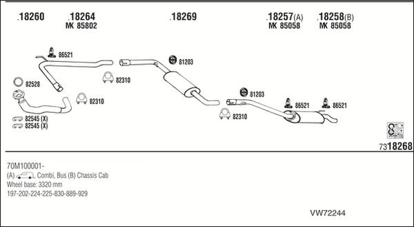 Walker VW72244 - Система выпуска ОГ autosila-amz.com