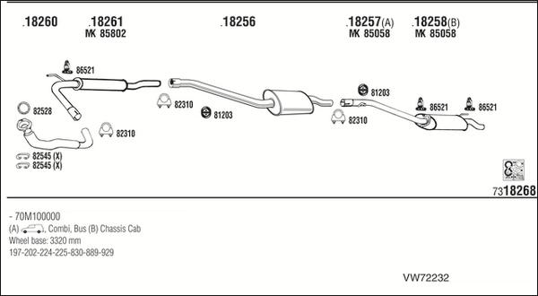 Walker VW72232 - Система выпуска ОГ autosila-amz.com