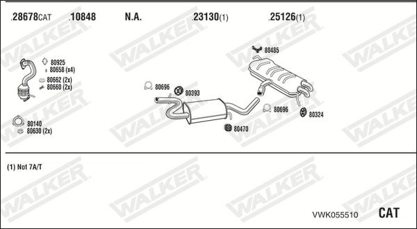 Walker VWK055510 - Система выпуска ОГ autosila-amz.com