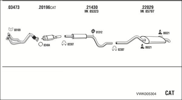 Walker VWK005304 - Система выпуска ОГ autosila-amz.com