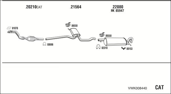 Walker VWK008440 - Система выпуска ОГ autosila-amz.com