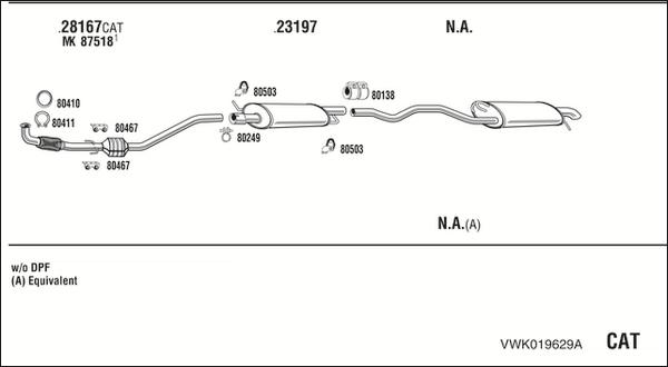 Walker VWK019629A - Система выпуска ОГ autosila-amz.com