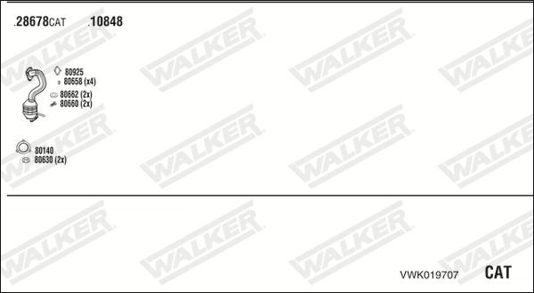 Walker VWK019707 - Система выпуска ОГ autosila-amz.com