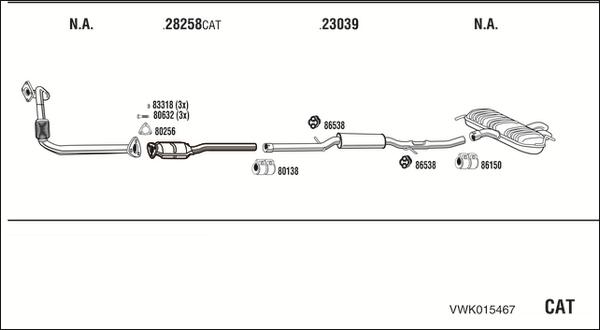 Walker VWK015467 - Система выпуска ОГ autosila-amz.com