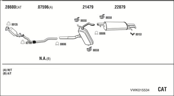 Walker VWK015534 - Система выпуска ОГ autosila-amz.com