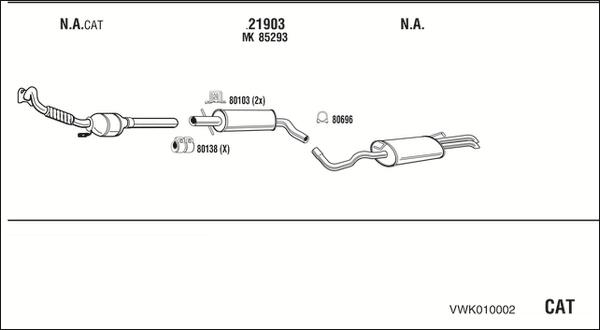 Walker VWK010002 - Система выпуска ОГ autosila-amz.com