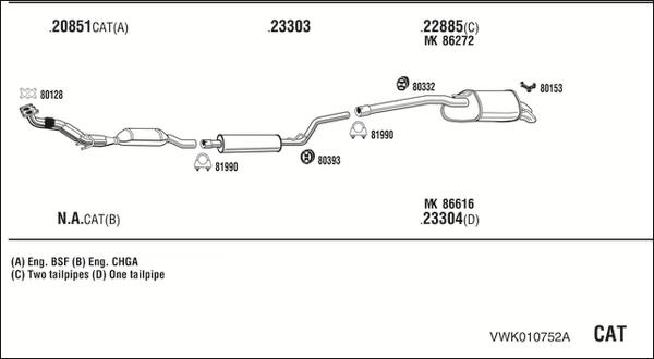 Walker VWK010752A - Система выпуска ОГ autosila-amz.com