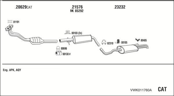 Walker VWK011760A - Система выпуска ОГ autosila-amz.com