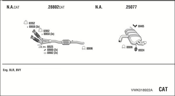 Walker VWK018922A - Система выпуска ОГ autosila-amz.com