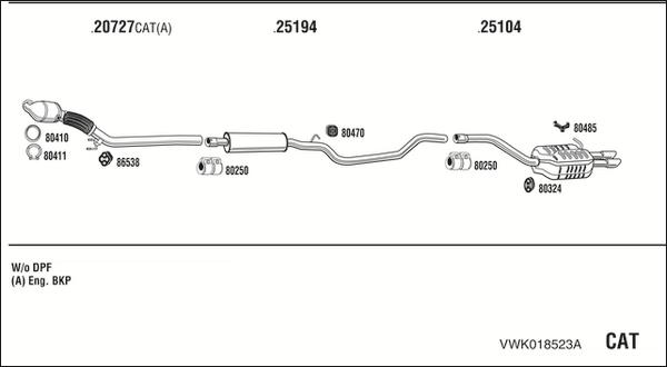 Walker VWK018523A - Система выпуска ОГ autosila-amz.com