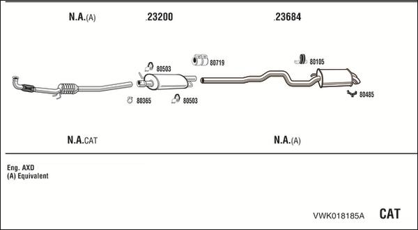 Walker VWK018185A - Система выпуска ОГ autosila-amz.com