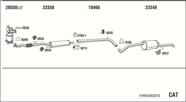 Walker VWK030973 - Система выпуска ОГ autosila-amz.com