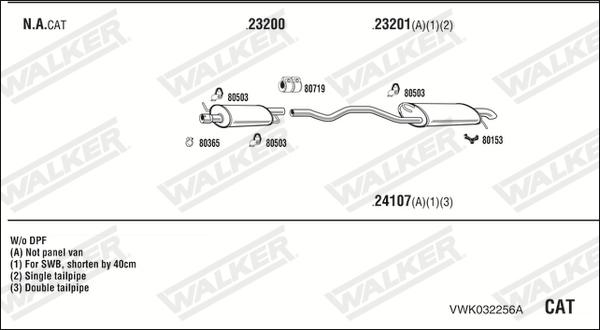 Walker VWK032256A - Система выпуска ОГ autosila-amz.com