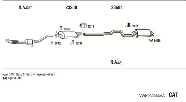 Walker VWK032266AA - Система выпуска ОГ autosila-amz.com