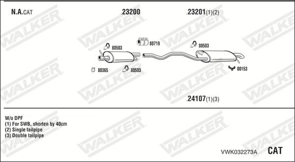 Walker VWK032273A - Система выпуска ОГ autosila-amz.com