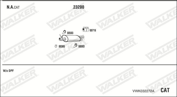 Walker VWK032272A - Система выпуска ОГ autosila-amz.com