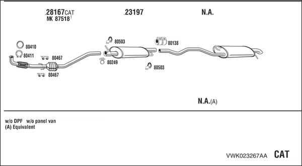 Walker VWK023267AA - Система выпуска ОГ autosila-amz.com