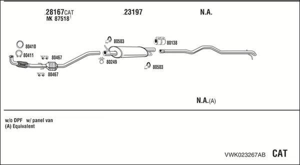 Walker VWK023267AB - Система выпуска ОГ autosila-amz.com