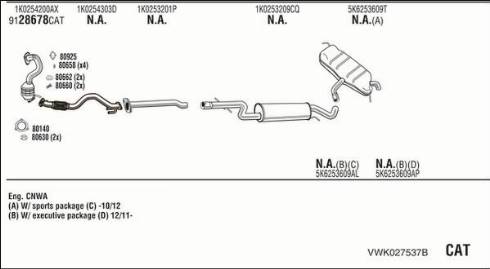 Walker VWK027537B - Система выпуска ОГ autosila-amz.com