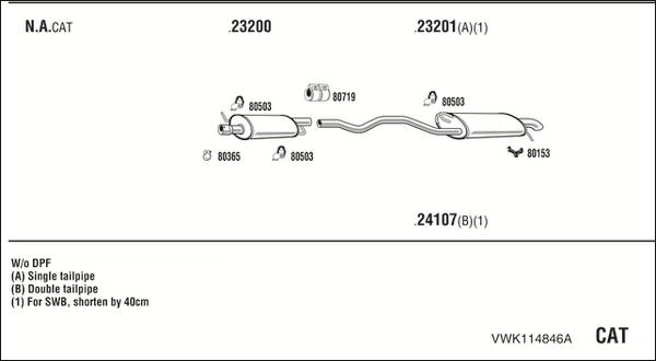 Walker VWK114846A - Система выпуска ОГ autosila-amz.com