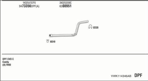 Walker VWK114346AB - Система выпуска ОГ autosila-amz.com