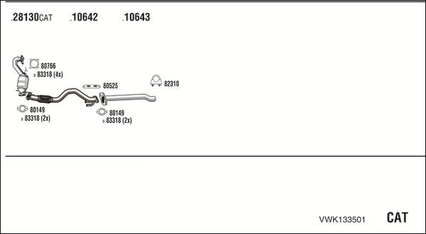 Walker VWK133501 - Система выпуска ОГ autosila-amz.com