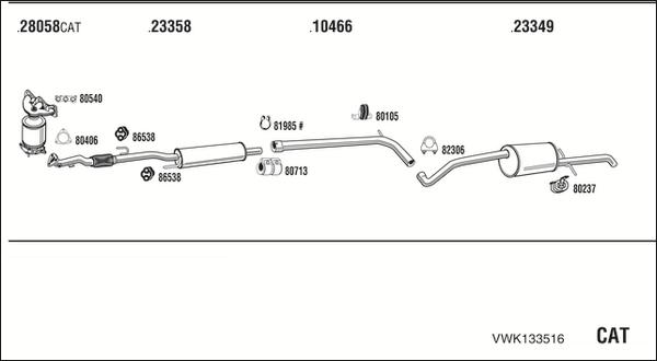 Walker VWK133516 - Система выпуска ОГ autosila-amz.com