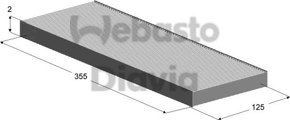 Webasto 82D0325140A - Фильтр воздуха в салоне autosila-amz.com