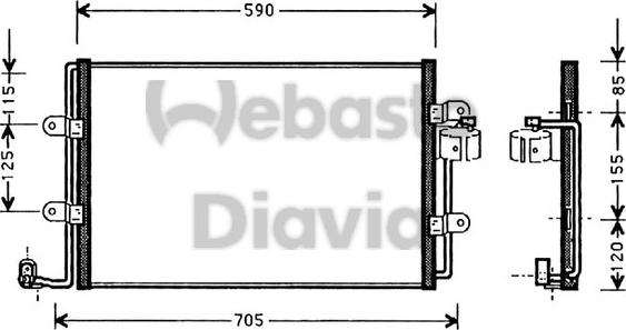 Webasto 82D0225180A - Конденсатор кондиционера autosila-amz.com