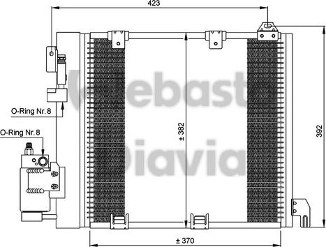 Webasto 82D0225221A - Конденсатор кондиционера autosila-amz.com