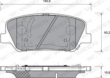 Ween 151-0003 - Тормозные колодки, дисковые, комплект autosila-amz.com