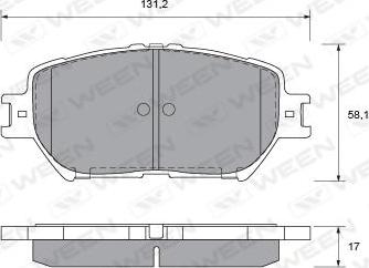 Ween 151-0016 - Тормозные колодки, дисковые, комплект autosila-amz.com