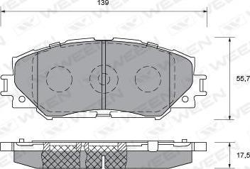 Ween 151-0013 - Тормозные колодки, дисковые, комплект autosila-amz.com