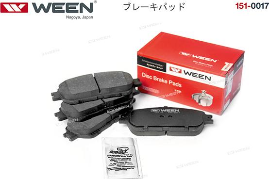 Ween 151-0017 - Тормозные колодки, дисковые, комплект autosila-amz.com